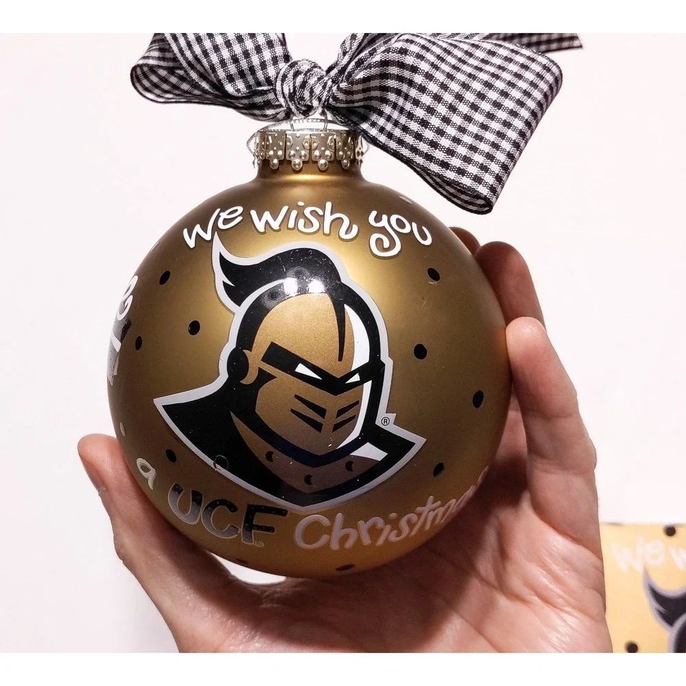 UCF KNIGHTS Christmas Ornament Globe Coton Colors Black Gold